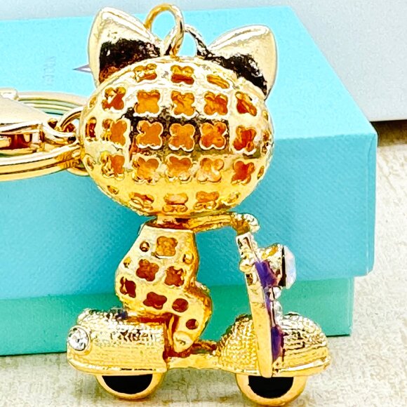 Blue Fox Keychain Rhinestone Fox Charm Fox Bag Charm - Picture 5 of 8